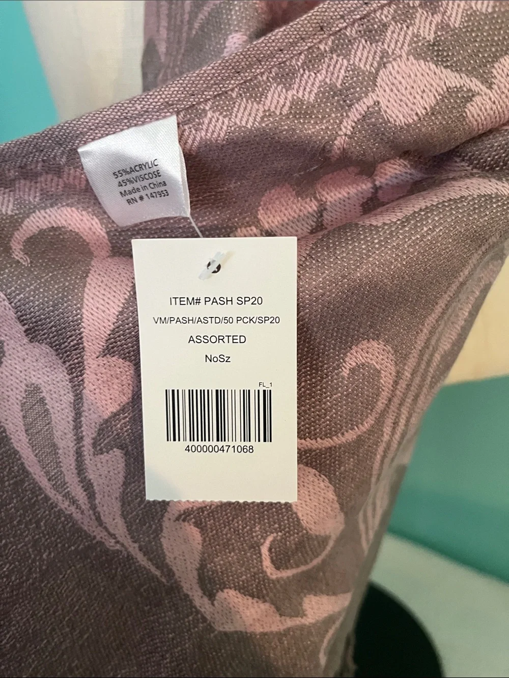 Luxurious Rose Pink Floral Jacquard Wrap Scarf